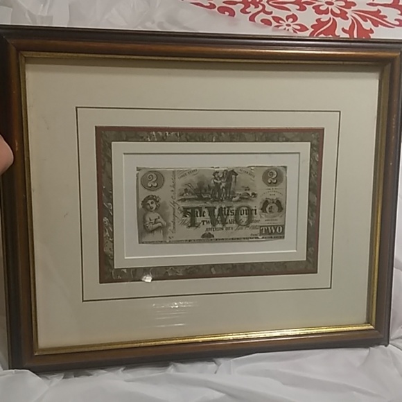 Other - REAL and RARE 1862 two dollar note in frame